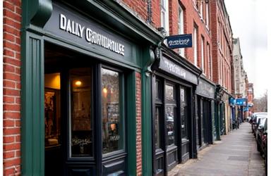 Taobh amuigh de The Daily Grindhouse i mBaile Átha Cliath